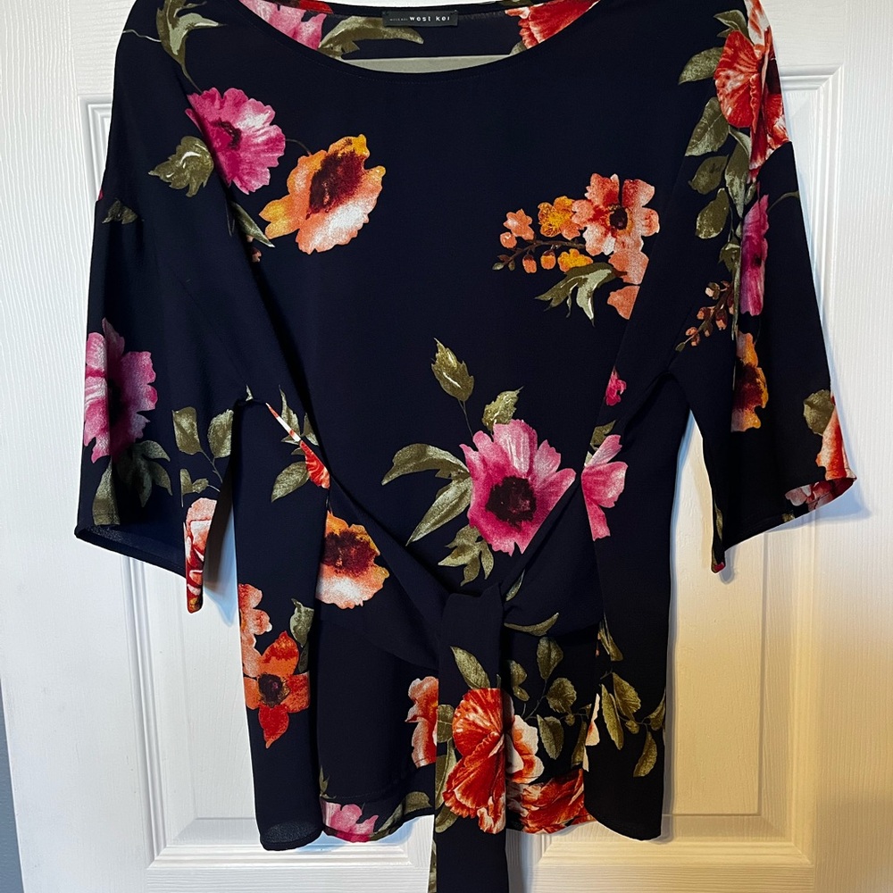 West Kei floral bow tie blouse